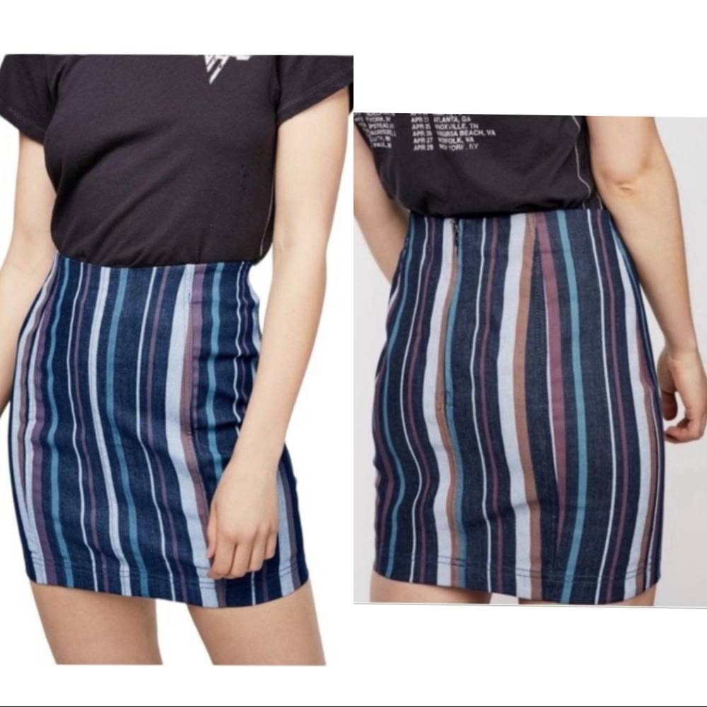 Free People Modern Femme Stripe Skirt